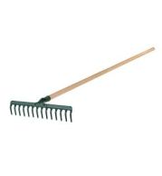 Garden Rake – Strong Metal Rake with Long Handle for Levelling Soil, Collecting Leaves and Maintaining Gardens, Lawns and Landscaped Areas